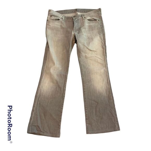 7 SEVEN FOR ALL MANKIND Low Rise Bootcut Jeans Gray Distress Fade Wash 32 - Picture 2 of 9
